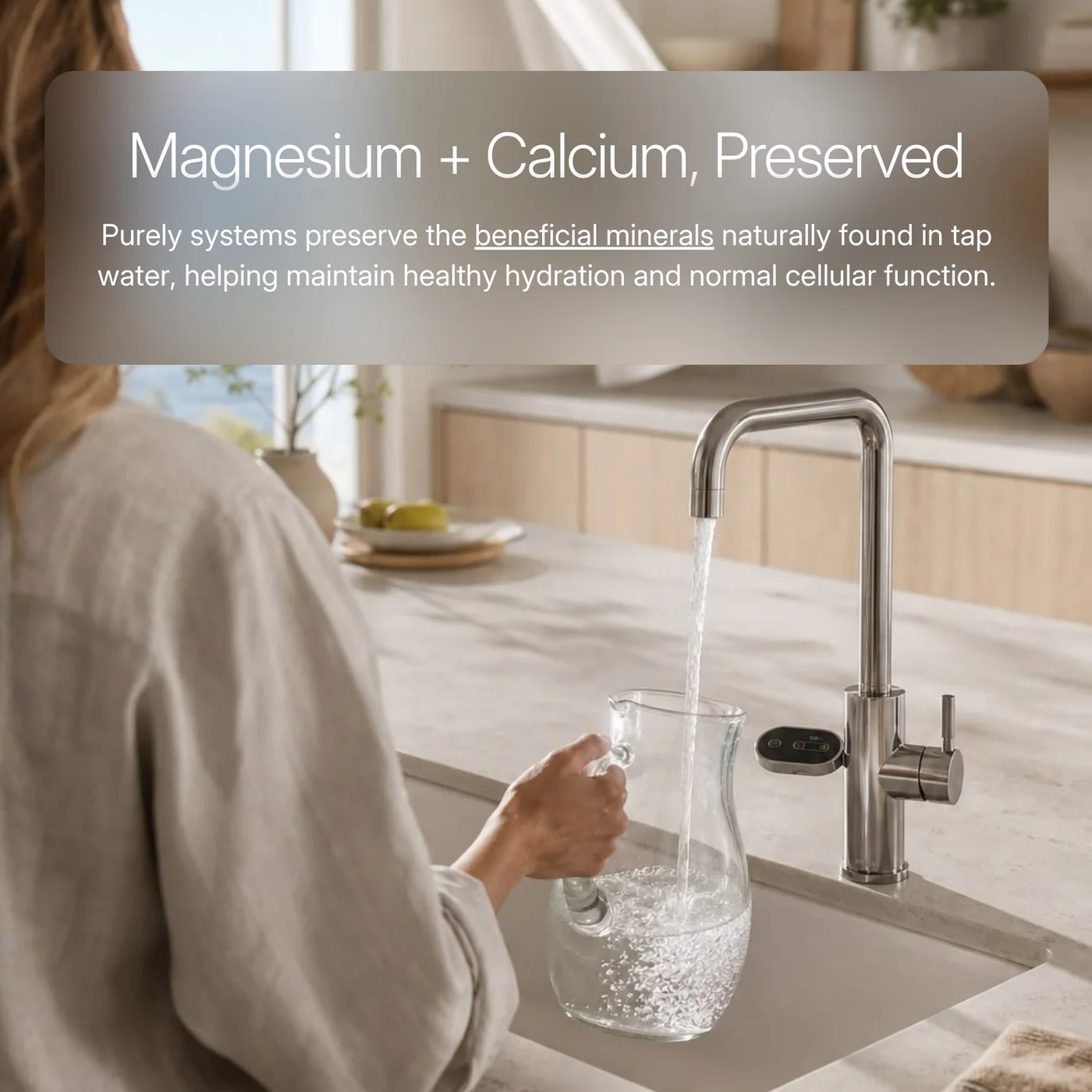 Filtered water in the kitchen