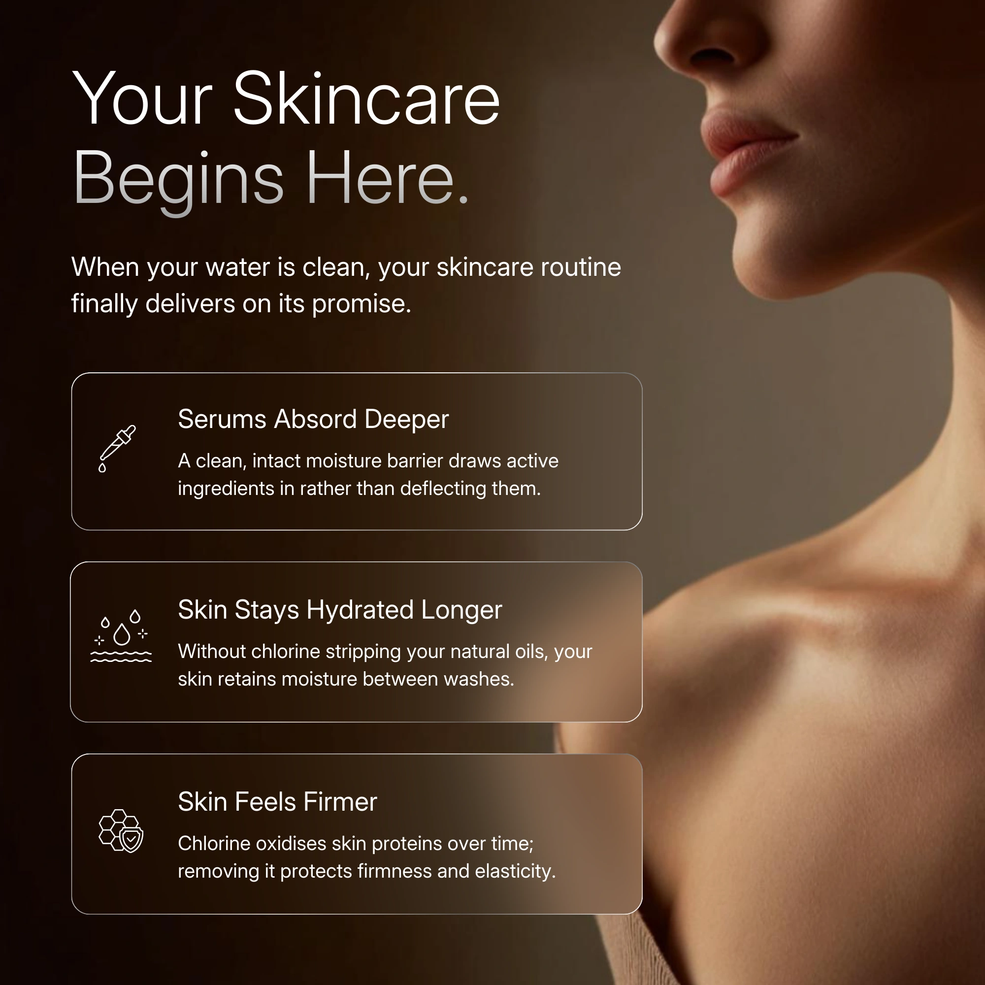 Your Skincare Begins Here — clean filtered water helps serums absorb deeper and skin stay hydrated